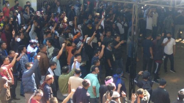 Protestors swarm GHADC office seeking ouster of CEM Rakesh Sangma