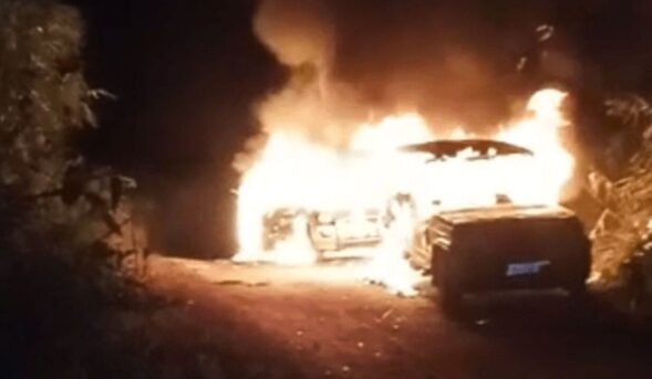 Police gypsy set ablaze in Mawlai Mawroh