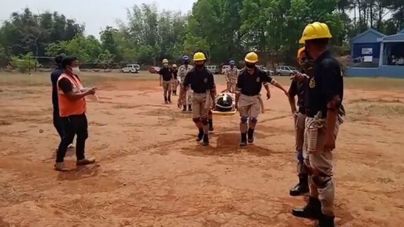 Mock drill on earthquake held at Umsning