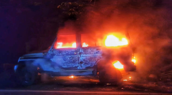 Miscreants set vehicle on fire days after it was seized for illegal cattle smuggling