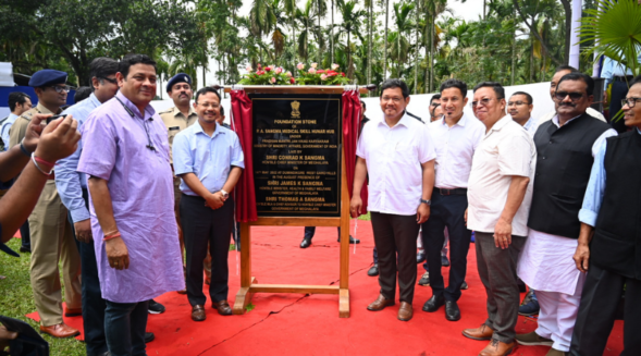 CM lays base for multi-speciality hospital at Dumindikgre village near Tura in West Garo Hills