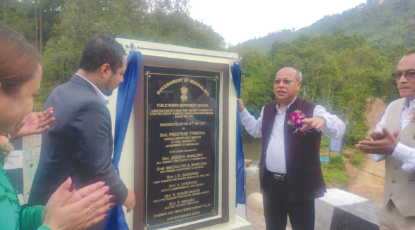 Prestone inaugurates 10-meter bridge, road in Ri Bhoi