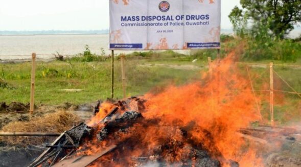 NCB, police dispose of huge consignment of seized drugs across Assam