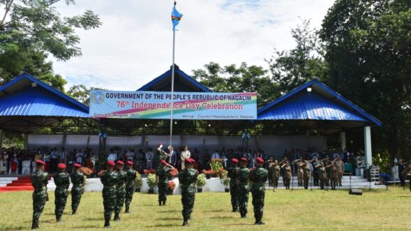 Naga tribals hoisted the “Naga national flag” to celebrate the “Naga I-Day”