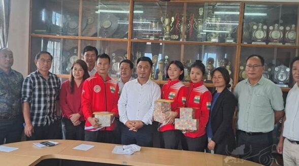 Nagaland felicitates 3 Sepaktakraw medal winners