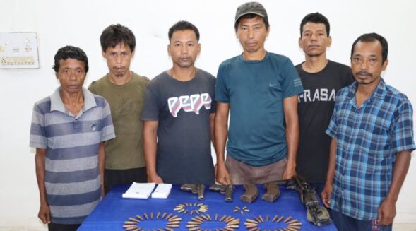 6 NLFT insurgents surrender with arms in Tripura