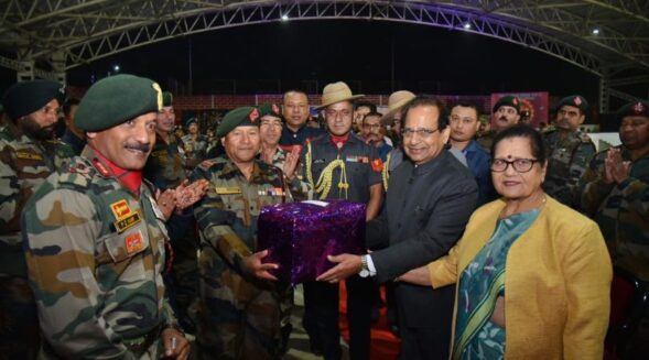 Mukhi celebrates Deepawali with Assam Rifles jawans in Shillong