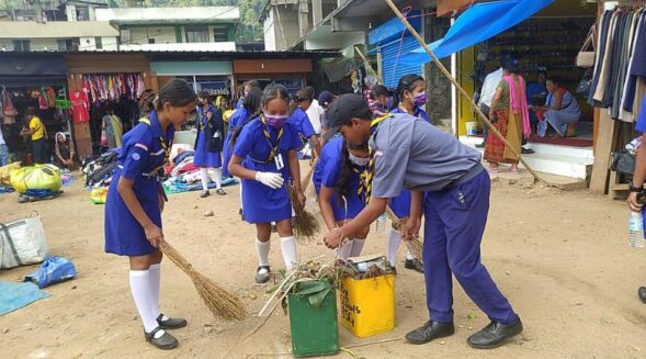 Bharat Scouts and Guides day celebrated with cleaning drive in Nongpoh