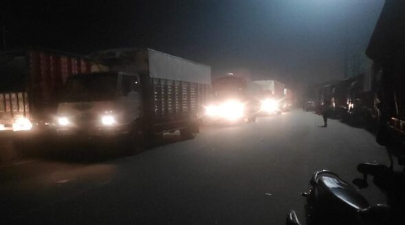 Truckers midnight strike due to toll gates  