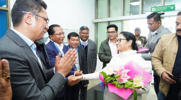 AITC chairperson Mamata Banerjee reaches Shillong