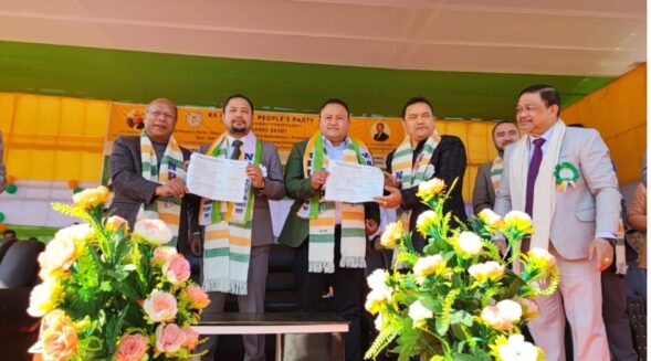 Umsning MLA Jason S Mawlong, former MDC Donkupar Sumer inducted into NPP