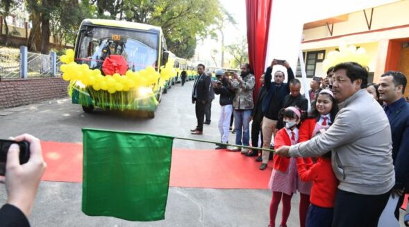 Chief Minister flags off Shared School Bus System, other support vehicles