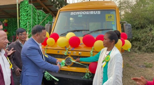 Mawhati school students get new bus
