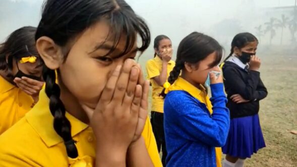 School students suffer due to pollution in Byrnihat, officials investigate