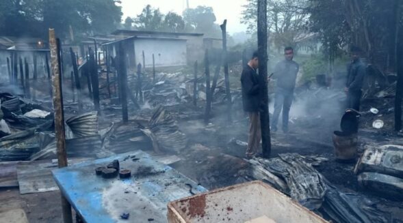 Rongjeng bazaar gutted in fire, goods worth Rs 20 lakhs damaged