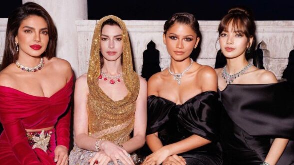 Priyanka Chopra poses with Anne Hathaway, Zendaya and Blackpink’s Lisa at Bulgari event in Venice