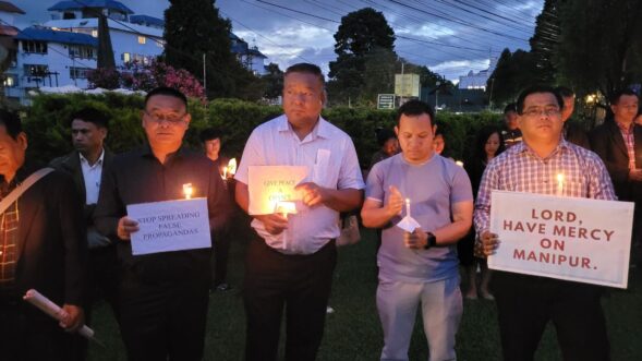 Candlelight vigil for peace in Manipur