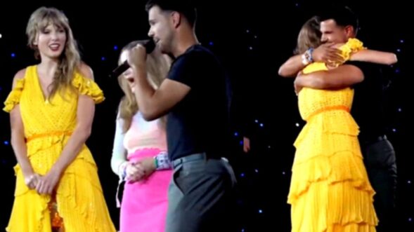 Taylor Swift hugs her ex Taylor Lautner onstage; he says: ‘I’m honoured to know you’