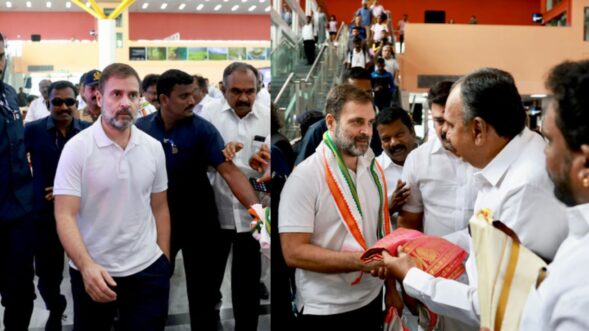 Rahul arrives in Coimbatore to rousing welcome