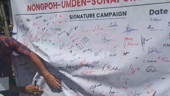 Signature campaign addressing road woes held in Nongpoh