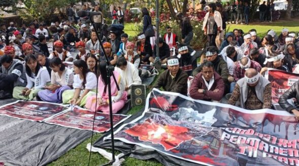 NESO stages demonstration in Shillong over unending conflict in Manipur
