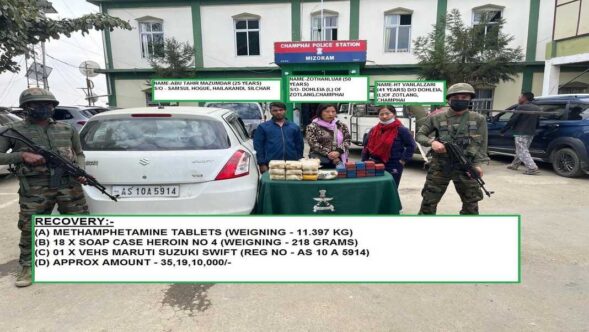 Mizoram drug heist-Rs 35 crore  worth substance seized, 3 peddlers held