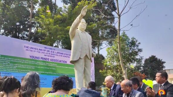 Statue of former Meghalaya chief minister Dr D.D Lapang unveiled in front of Ri Bhoi College