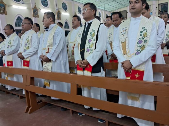 Chrism Mass celebrated in Tura by Catholic priests